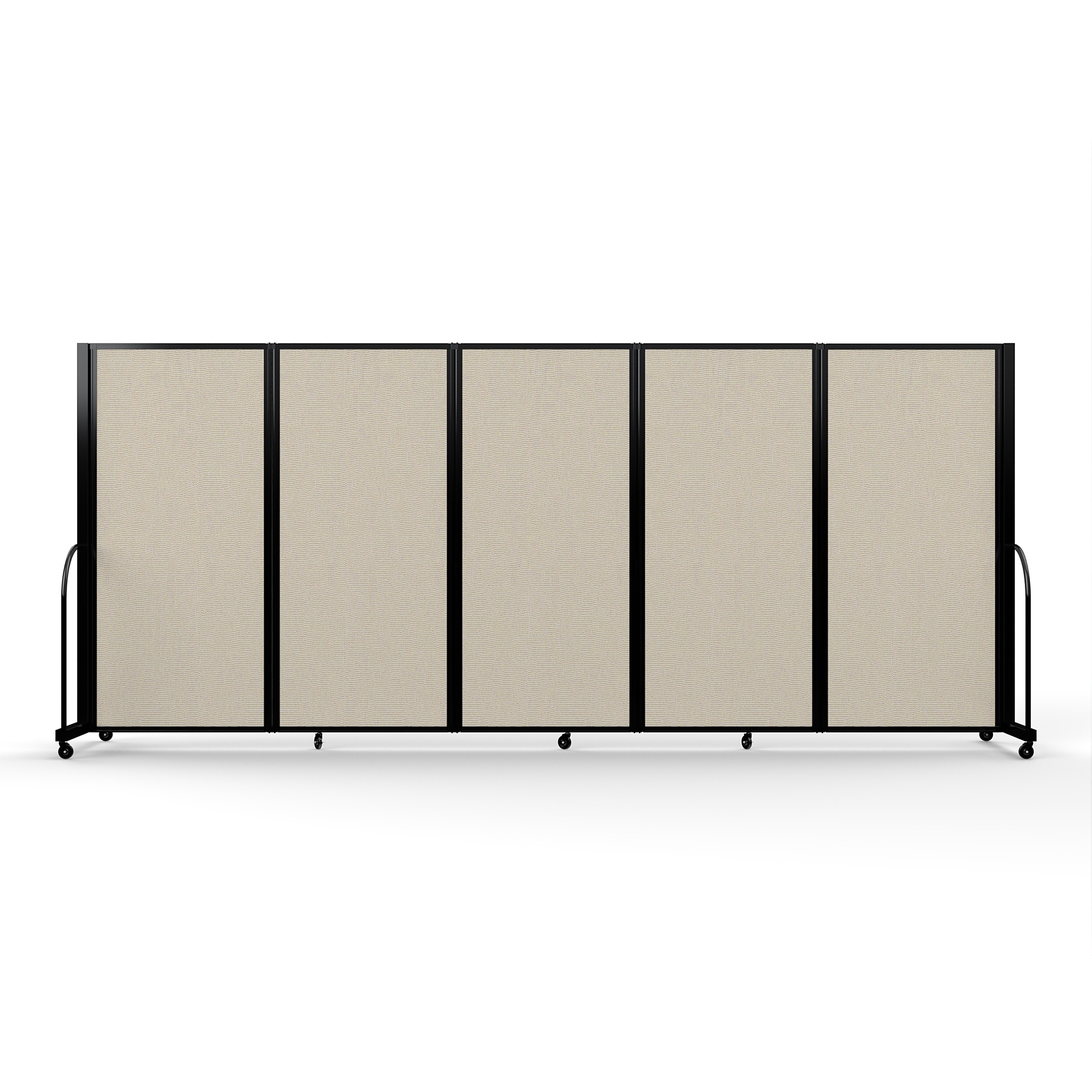 Screenflex Full Motion Divider — 6ft. x 14ft. 1in., Black Frame, Sand, Model# FSH-605-B-SND